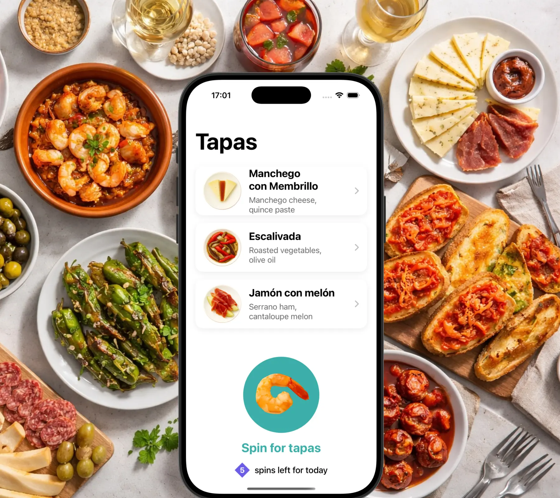 Tapas Spinner app